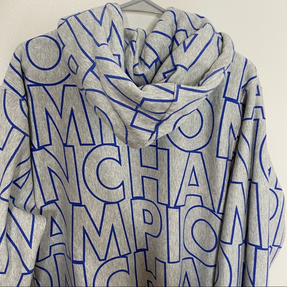 Champion Large Logo Gray Sweatshirt Large - Picture 8 of 9